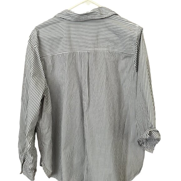 J. Crew Factory Black and White Striped Top - Picture 2 of 10